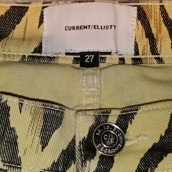 🆕 CURRENT/ELLIOTT | Zebra Print  Slimming Cropped Jeans Size 27 - Picture 8 of 9